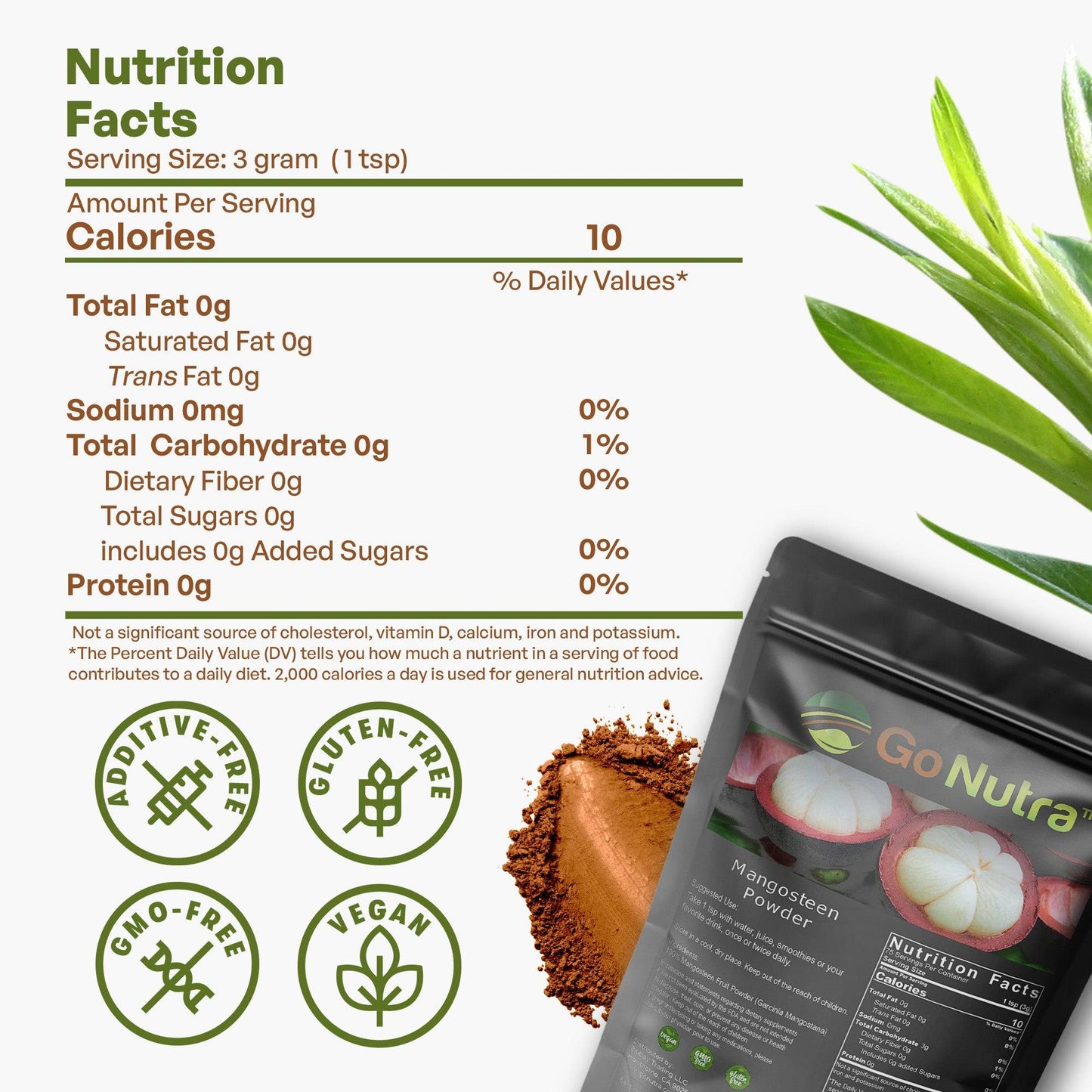Mangosteen Powder Pericarp 1lb Superfood Herbs & Botanicals Go Nutra Go Nutra Mangosteen Juice Powder Superfood for Smoothies  | Go Nutra