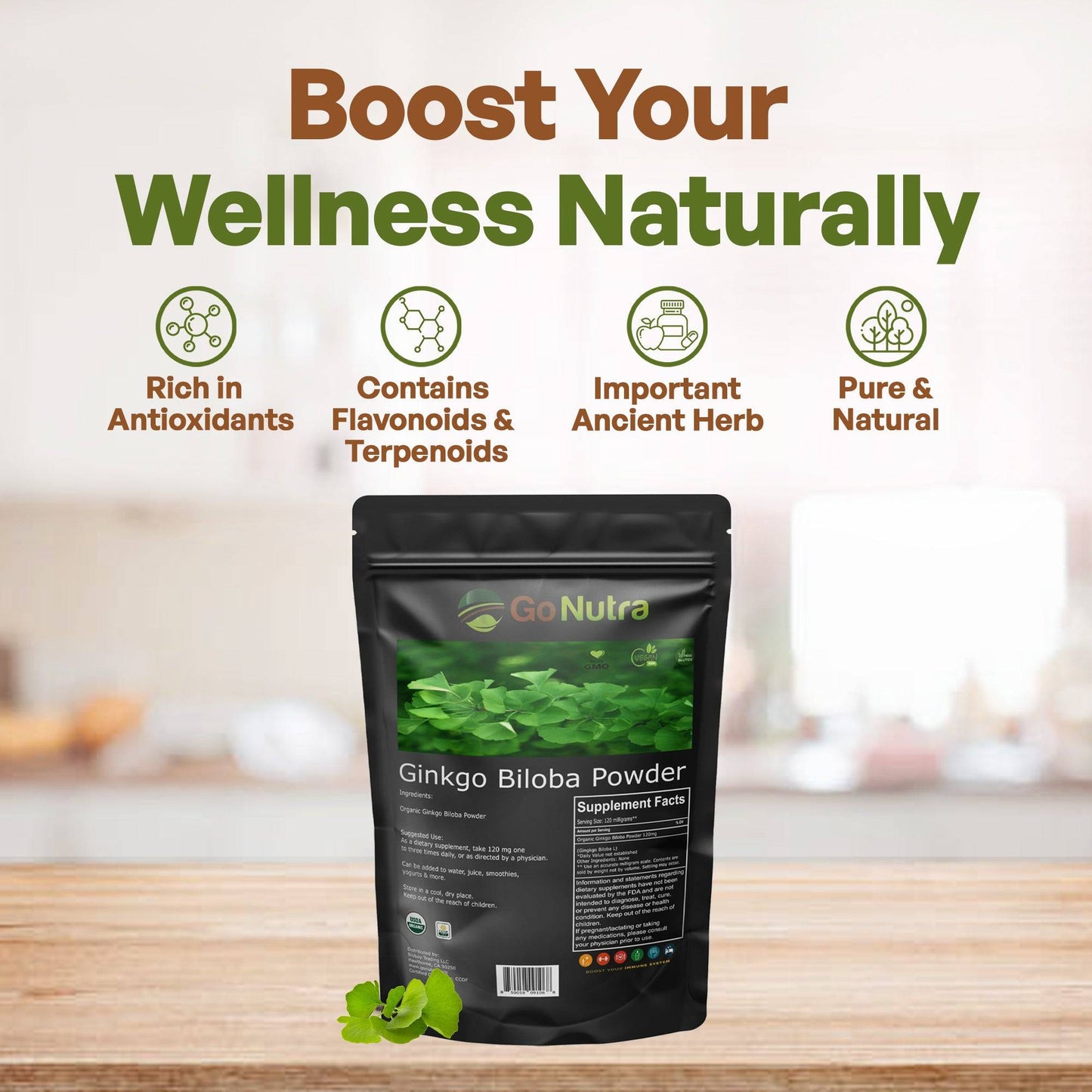 Ginkgo Biloba Leaf Extract Powder | Pure Ginkgo Biloba