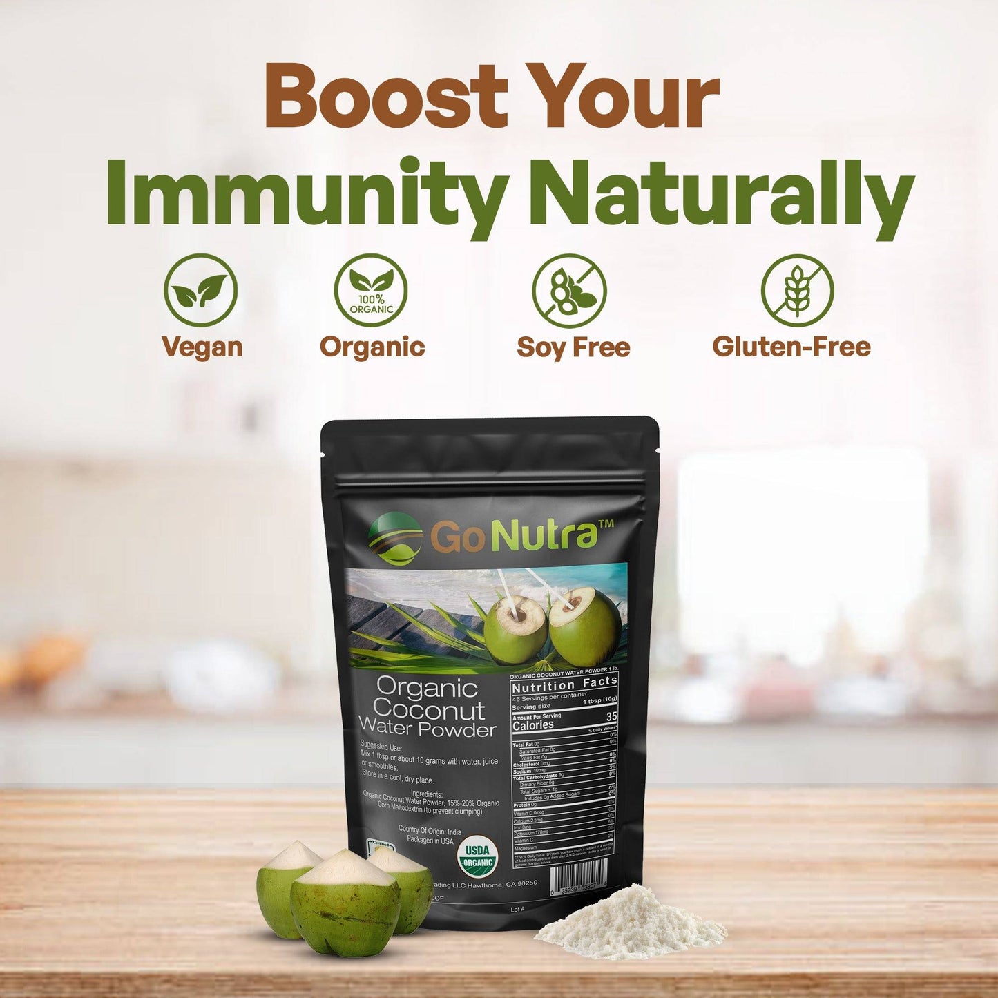 Organic Coconut Water Powder 1 lb Non-Gmo Electroytes