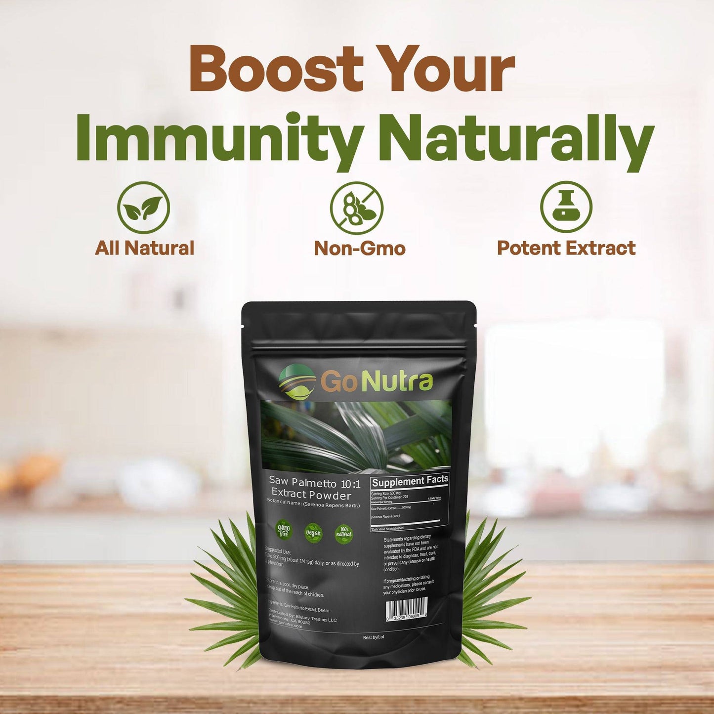 Saw Palmetto Root Extract Powder 4oz | Go Nutra