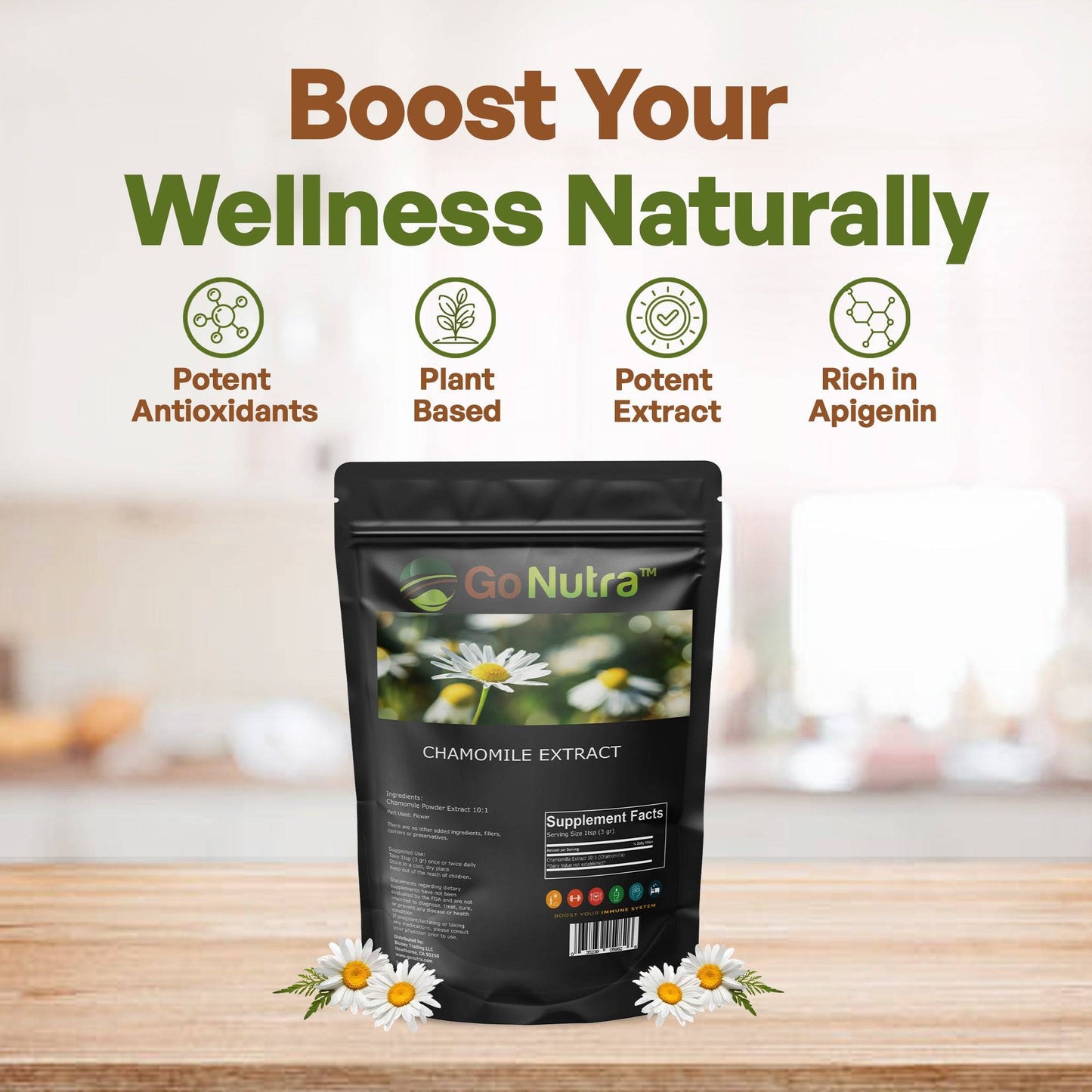 Chamomile Extract Powder 8oz Herbs & Tea Go Nutra Go Nutra Organic Chamomile Extract Powder 8oz
