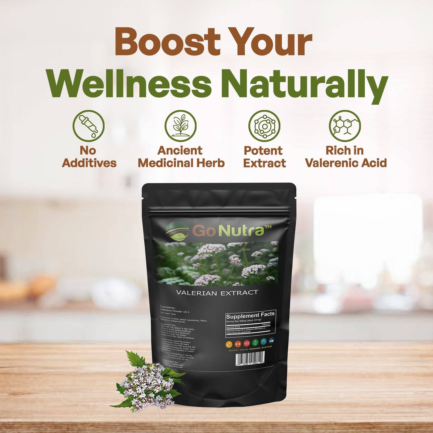 Valerian Root Extract Powder Extract 8 oz Herbs & Tea Go Nutra Go Nutra Valerian Root Extract Powder - 8oz Bottle