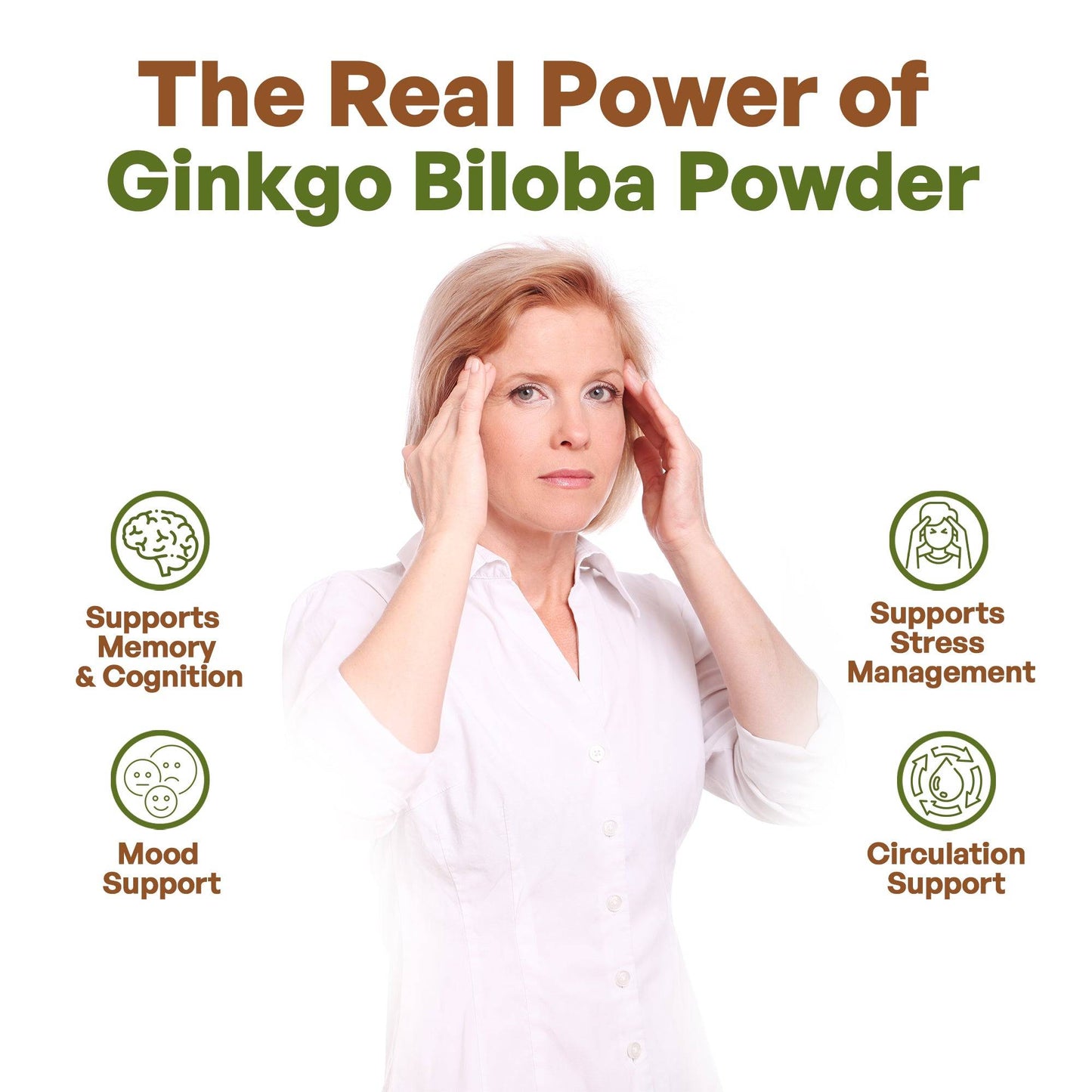 Ginkgo Biloba Leaf Extract Powder 8oz Herbs & Botanicals Go Nutra Go Nutra Organic Ginkgo Biloba Leaf Extract Powder | Pure Ginkgo Biloba