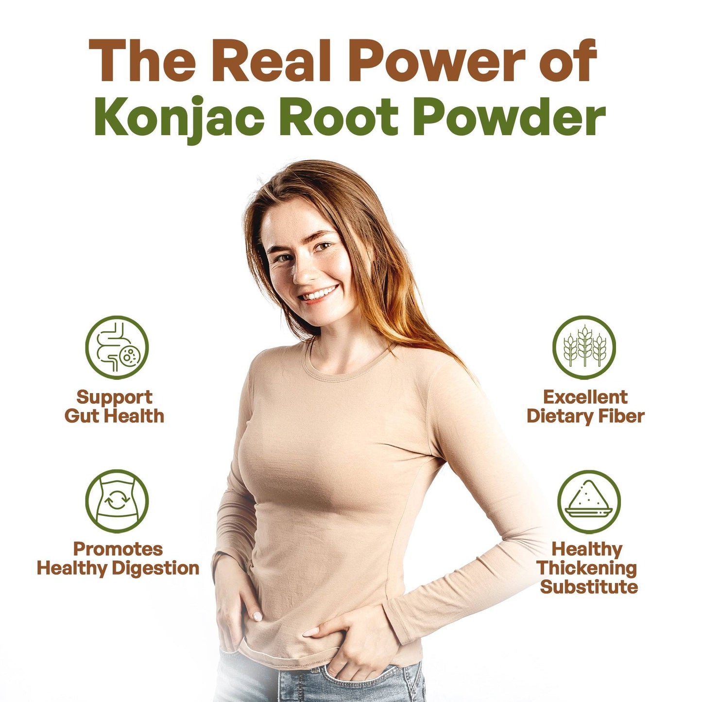 Konjac Root Extract Powder Glucomannan Powder Soluble Fiber Supplement - Prebiotic Fiber (Amorphophallus Konjac) 500 gr Herbs & Botanicals Go Nutra Go Nutra Konjac Glucomannan Powder