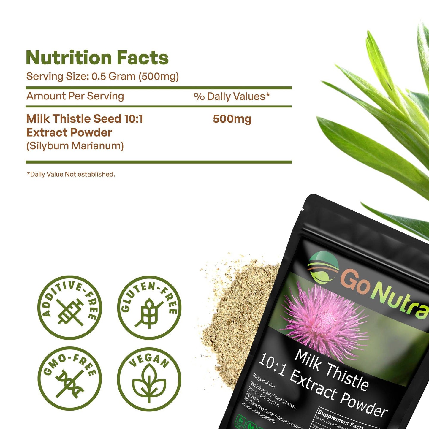 Go Nutra Milk Thistle Seed Powder Silybum Marianum 1lb