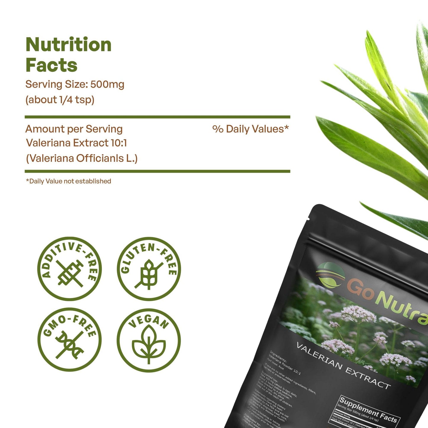 Valerian Root Extract Powder Extract 8 oz Herbs & Tea Go Nutra Go Nutra Valerian Root Extract Powder - 8oz Bottle