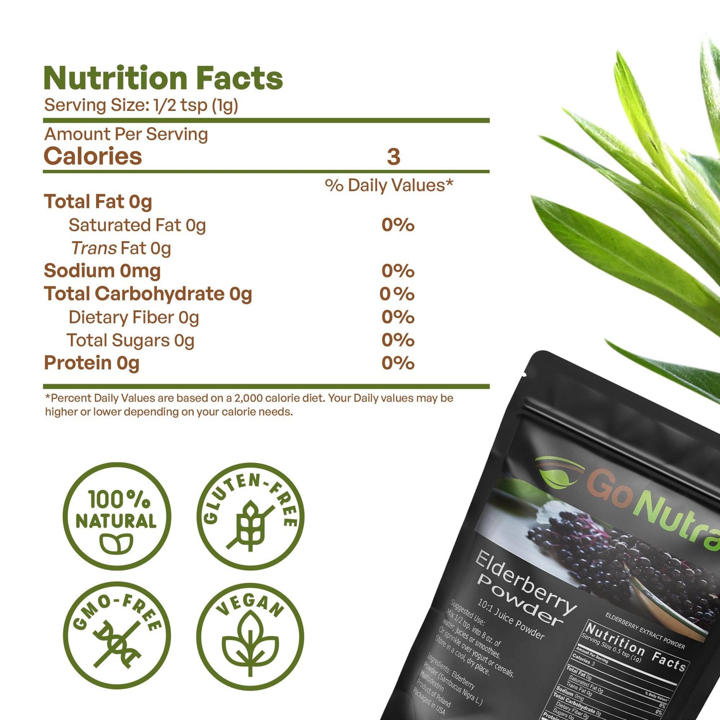 Elderberry Juice Powder Sambucus Nigra 1 lb Herbs & Botanicals Go Nutra Go Nutra Herbs & Botanicals Elderberry Juice Powder Sambucus Nigra 1