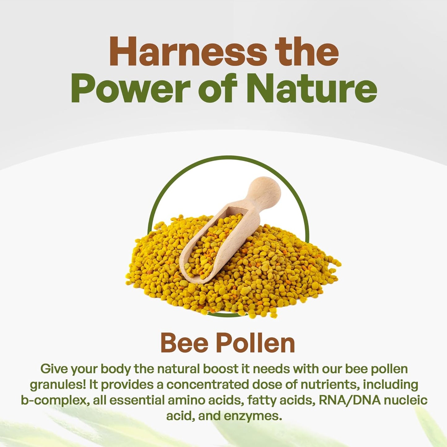 a poster with a picture of bee pollen