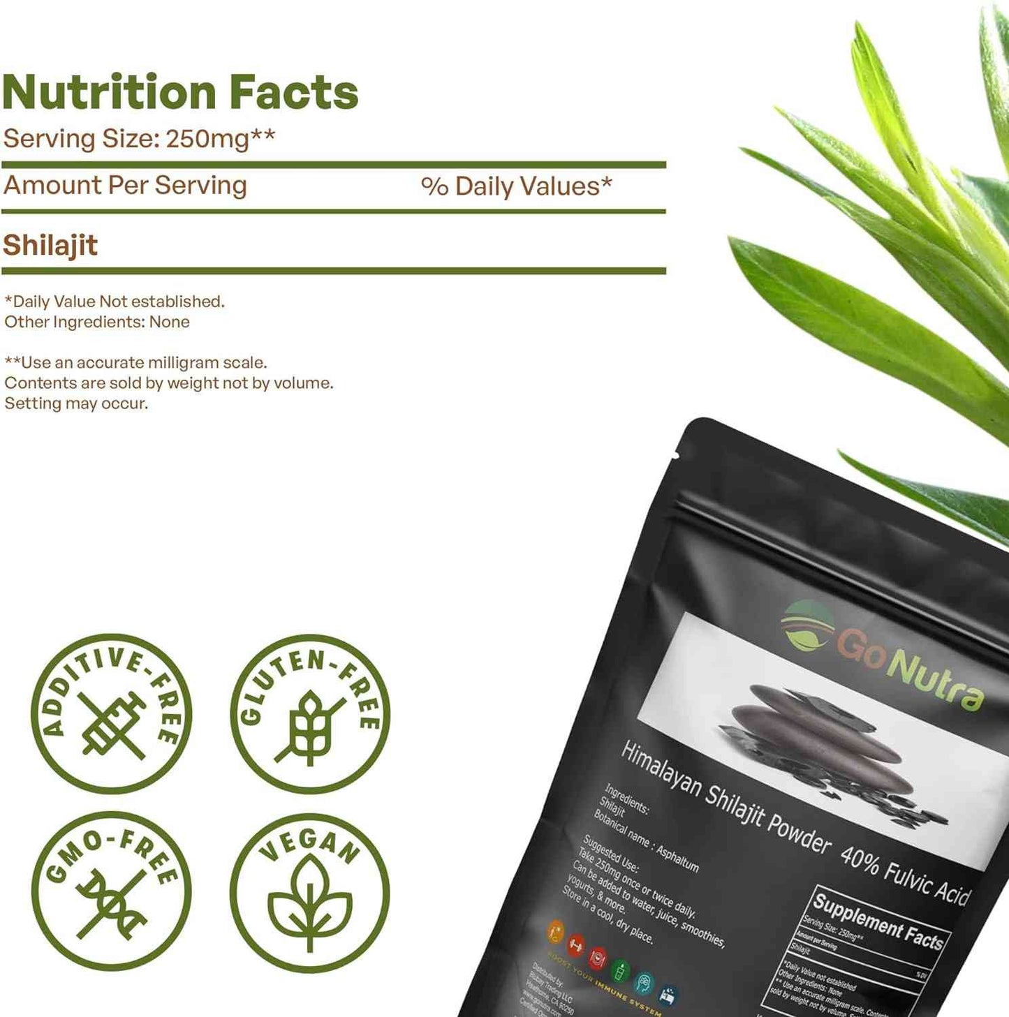 Shilajit Powder Pure Himalayan Shilajit 40% Fulvic Acid Trace Minerals - 4oz. Herbs & Botanicals Go Nutra Go Nutra Shilajit Powder - Top Fulvic Acid Supplement