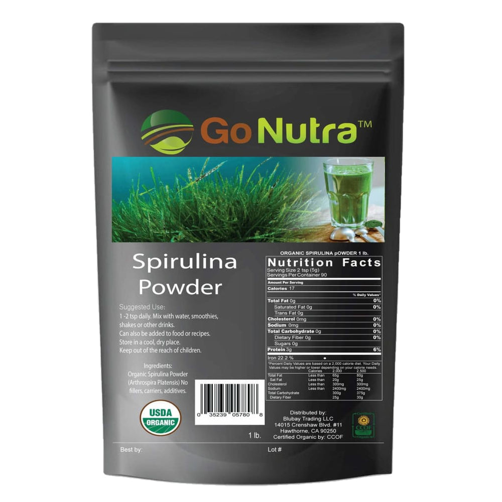 Spirulina Powder | Pure Organic 4 OZ | Go Nutra - Herbs & 