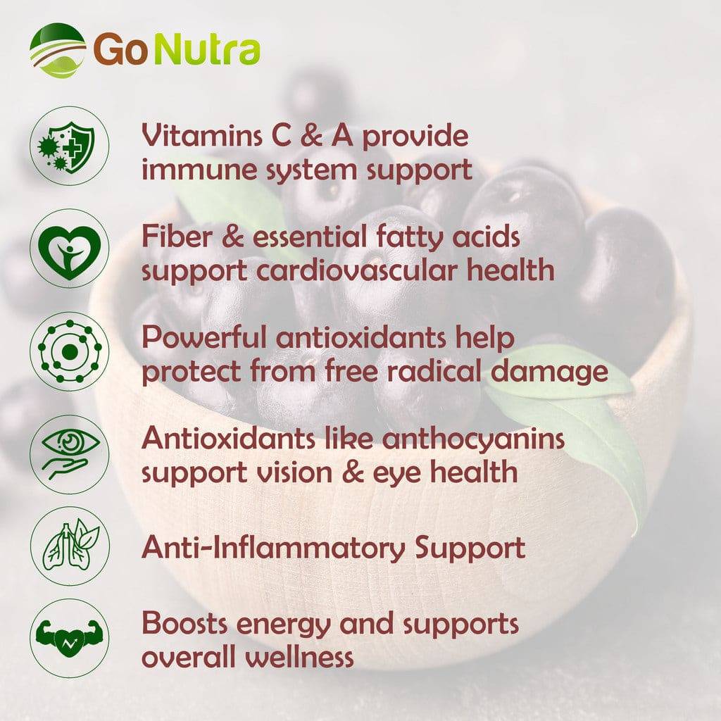 Acai Berry Blend for Bowls | Organic Superfood Smoothie Mix with Acai Maqui Elderberry Acerola 1lb. Herbs & Botanicals Go Nutra Go Nutra Organic Superfood Smoothie Mix | Healthy Supercharged Acai Blend