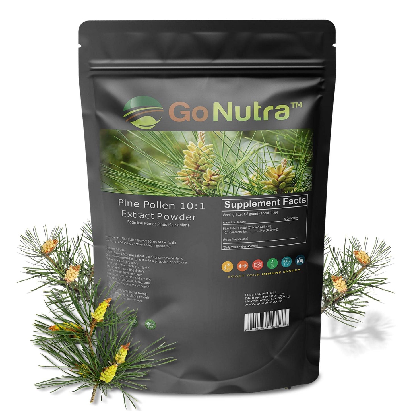 Pine Pollen Powder Cracked Cell 1lb Herbs & Tea Go Nutra Go Nutra Buy Pure Pine Pollen Powder Now!