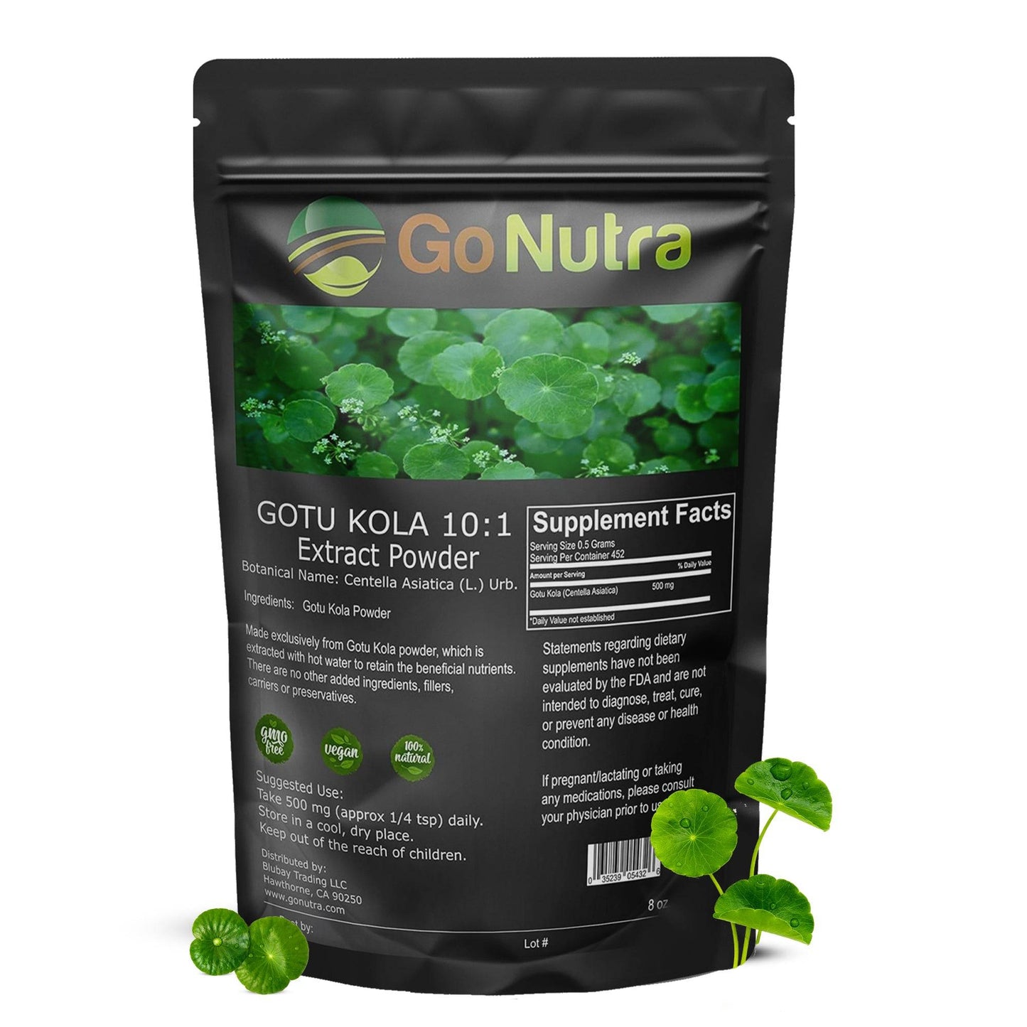 Gotu Kola Extract Powder 8oz Centella Asiatica Herbs & Botanicals 