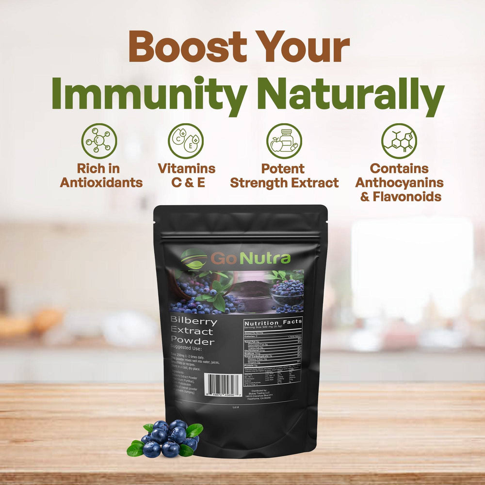  Go Nutra Bilberry Powder Antioxidant Superfood 