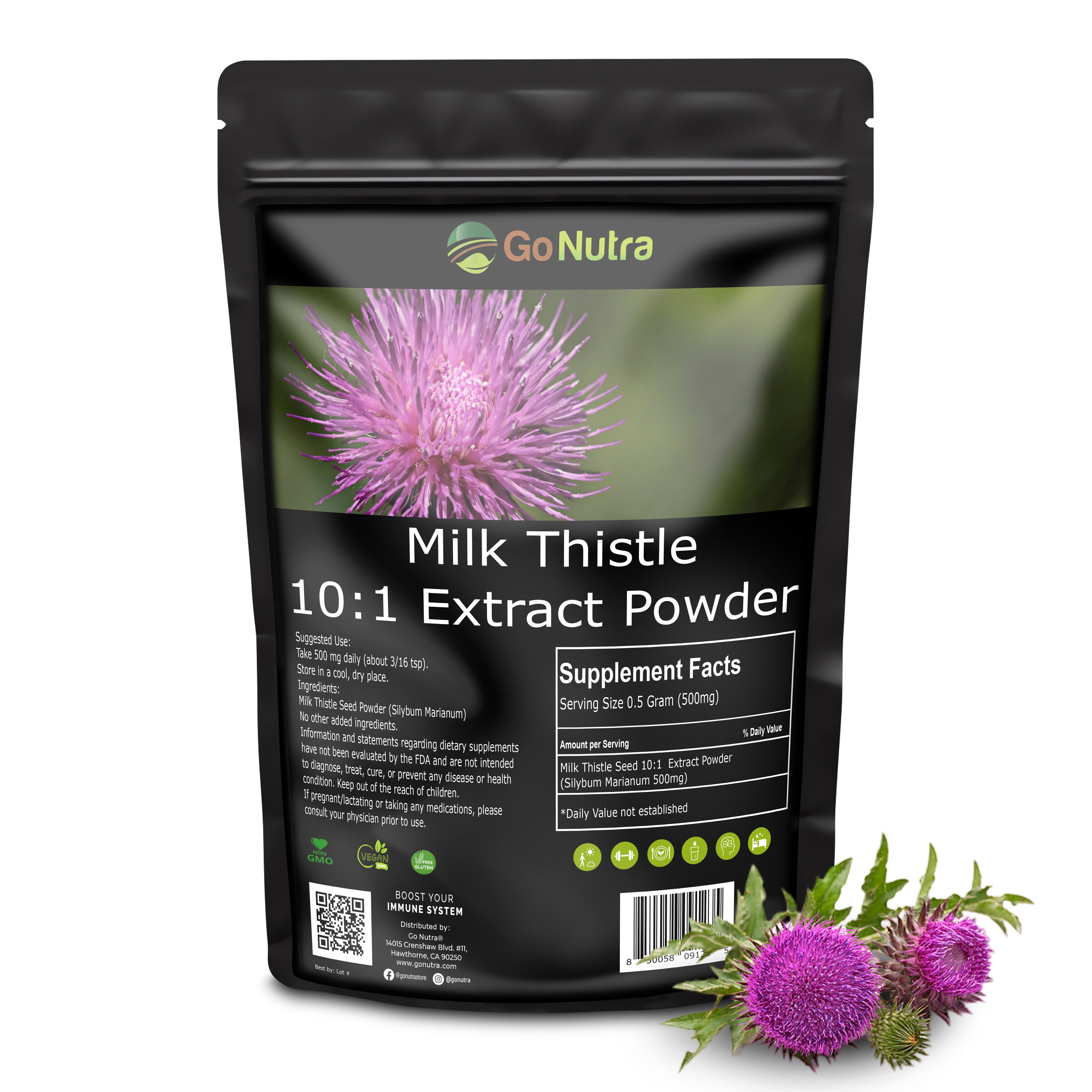 Organic Milk Thistle Seed Powder – Silybum Marianum, Food Grade, Natural Supplement