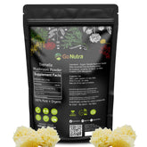 Go Nutra Tremella Mushroom Powder 4oz pouch with organic Tremella mushrooms. Supports skin health and immunity with natural beta-glucans.