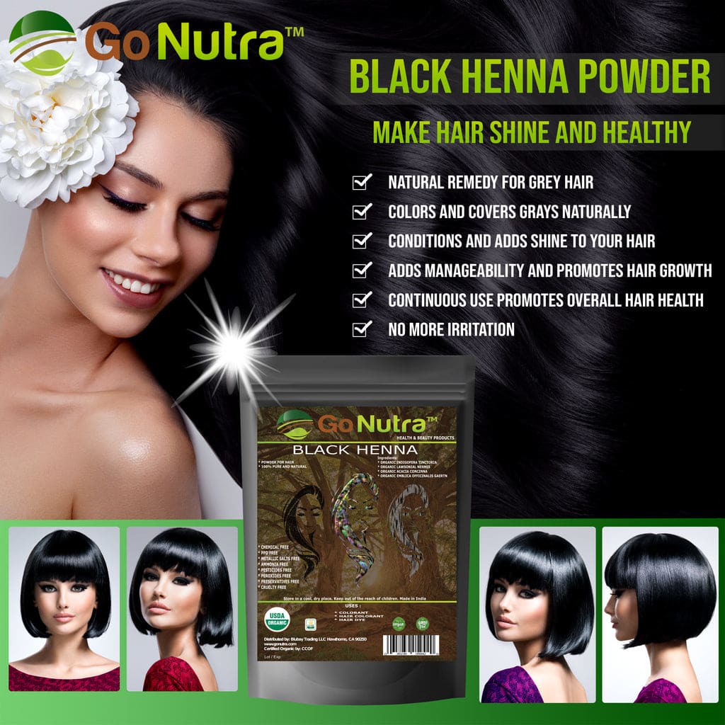 
                  
                    Black Henna Powder Organic 8 oz | Natural Hair Color Dye | 
                  
                