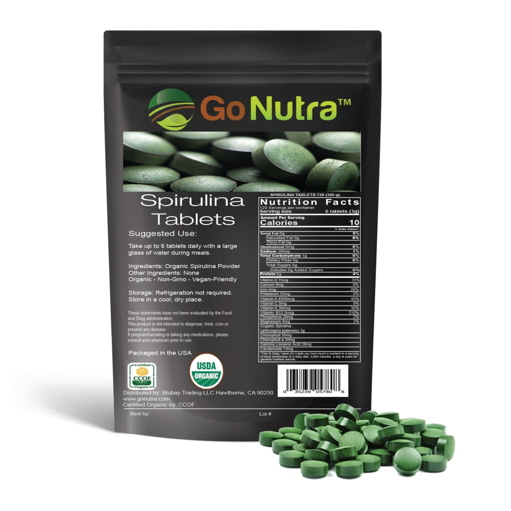 
                  
                    Spirulina Tablets Organic 3000mg Per Serving | 720 | 
                  
                
