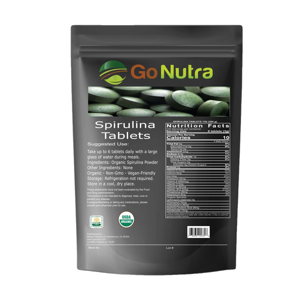 Spirulina Tablets Organic 3000mg Per Serving | 720 | 