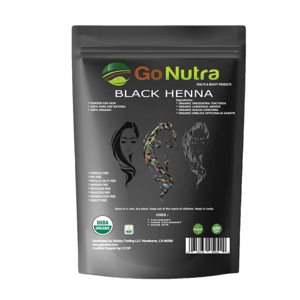 Black Henna Powder Organic 8 oz | Natural Hair Color Dye | 