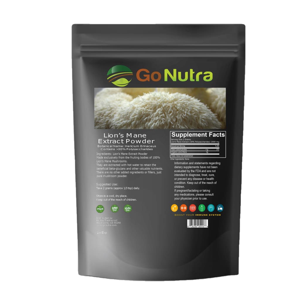 Lion’s Mane Mushroom Powder | Pure Extract 8oz | Go Nutra - 