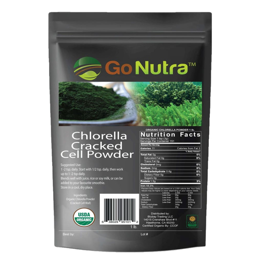 Chlorella Cracked Cell Organic | Non-Gmo 5 lbs | Go Nutra - 
